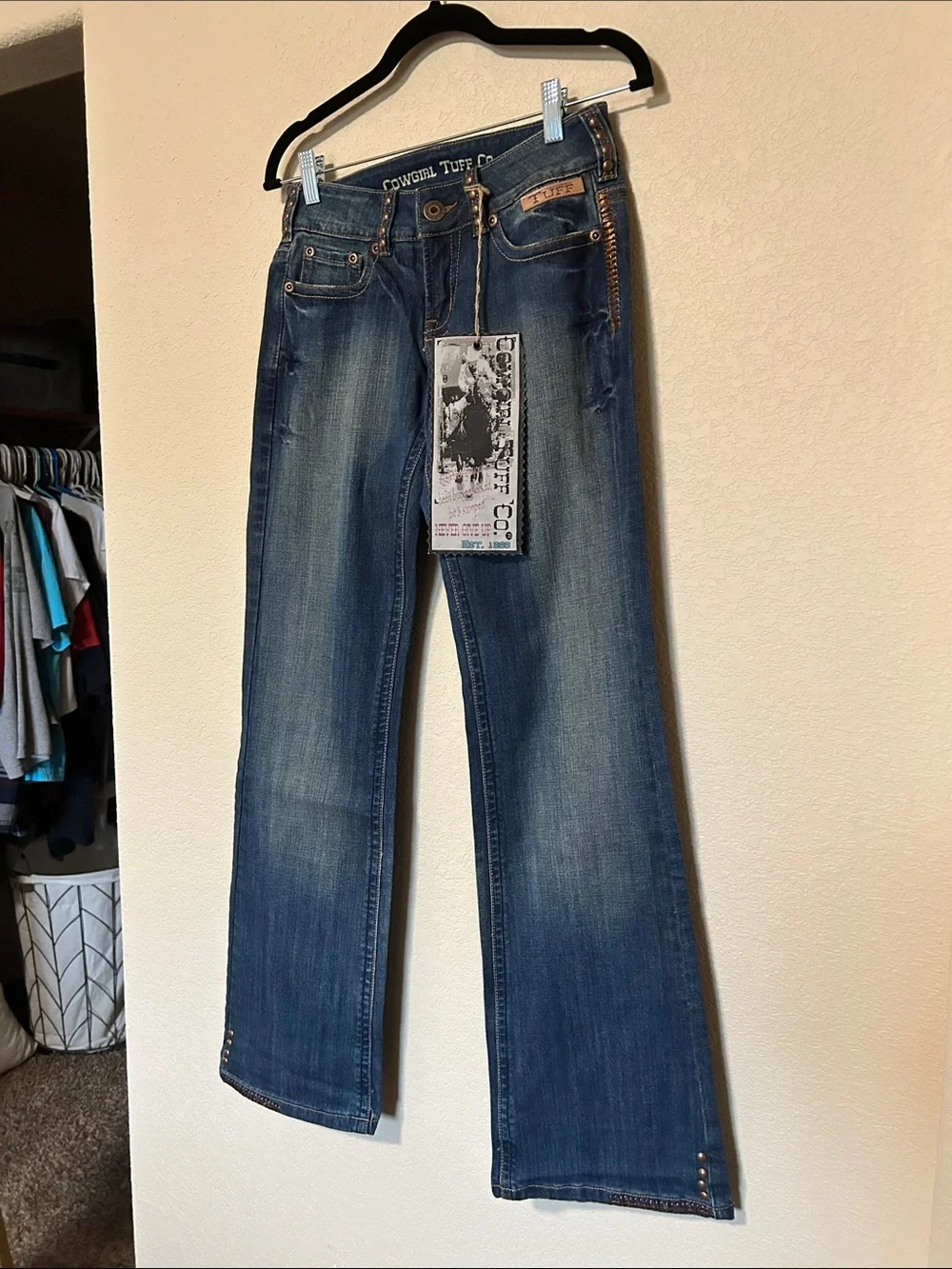 Cowgirl Tuff Co. Copper Gypsy Women’s Bootcut Jeans Dark Wash Western Rodeo W25